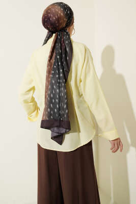 Önü Pens Detaylı Kısa Gömlek Sarı - Gömlek