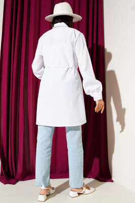 Önü Pensli İp Kuşaklı Tunik Beyaz - 300-500 TL Ürünler
