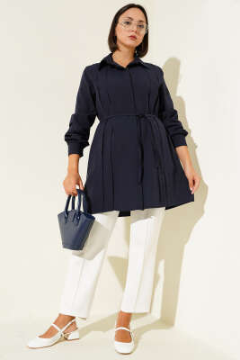 Önü Pensli İp Kuşaklı Tunik Lacivert - 300-500 TL Ürünler