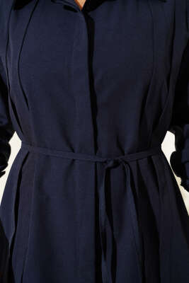 Önü Pensli İp Kuşaklı Tunik Lacivert - 300-500 TL Ürünler