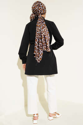 Önü Pensli İp Kuşaklı Tunik Siyah - 300-500 TL Ürünler