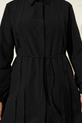 Önü Pensli İp Kuşaklı Tunik Siyah - 300-500 TL Ürünler