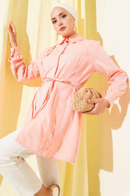 Önü Pensli İp Kuşaklı Tunik Yavru Ağzı 