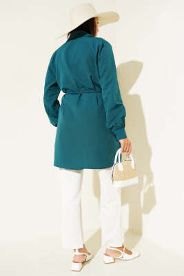 Önü Pensli İp Kuşaklı Tunik Zümrüt - 300-500 TL Ürünler