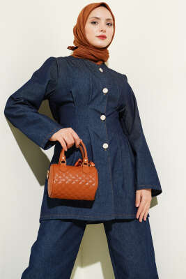 Önü Penslİ Kot İkili Takım Lacivert - İkili Takım