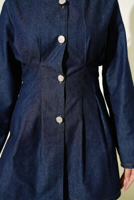 Önü Penslİ Kot İkili Takım Lacivert - İkili Takım