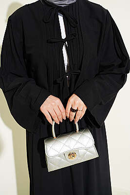 Önü Pileli Bağcıklı Etekli Takım Siyah - İkili Takım