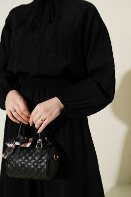 Önü Şerit Dantelli Etekli İkili Takım Siyah - İkili Takım