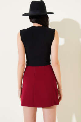 Önü Taş Süslemeli Kolsuz Crop Siyah - Kadın Giyim Modelleri