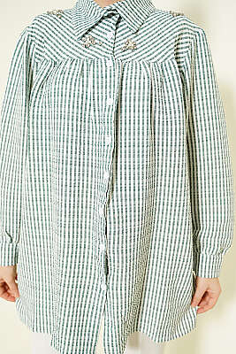 Önü Taşlı Çizgili Salaş Gömlek Yeşil - Gömlek