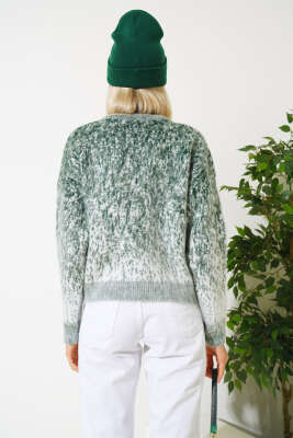 Önü Taşlı Kısa Triko Kazak Zümrüt - Kadın Giyim Modelleri