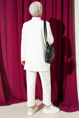 Önü Tüllü Scuba İkili Takım Beyaz - İkili Takım