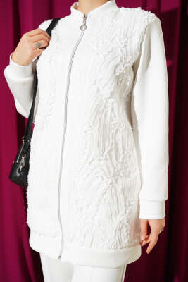 Önü Tüllü Scuba İkili Takım Beyaz - İkili Takım