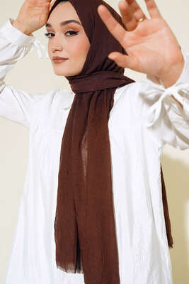 Organik Bambu Kraş Şal Acı Kahve -29 - Düz Şal