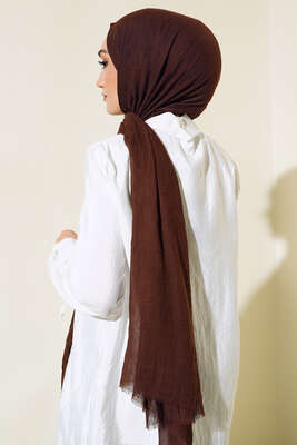 Organik Bambu Kraş Şal Acı Kahve -29 - Düz Şal