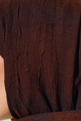 Organik Bambu Kraş Şal Acı Kahve -29 - Düz Şal