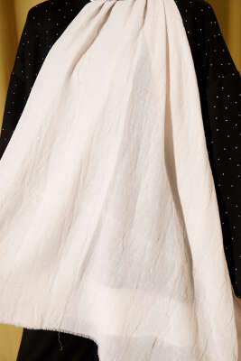 Organik Bambu Kraş Şal Açık Bej -174 - Başörtüsü