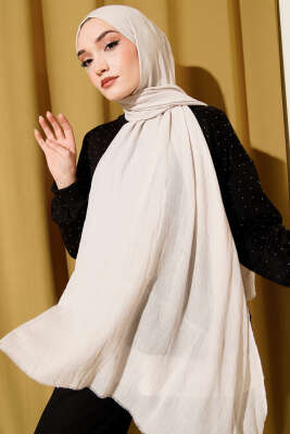 Organik Bambu Kraş Şal Açık Bej 