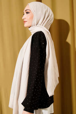 Organik Bambu Kraş Şal Açık Bej - Başörtüsü