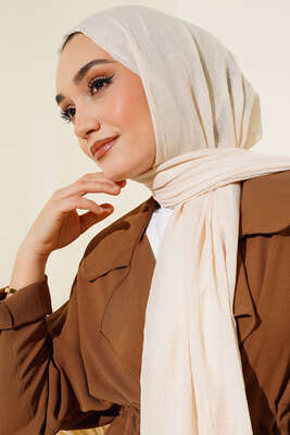 Organik Bambu Kraş Şal Bej -99 - Düz Şal