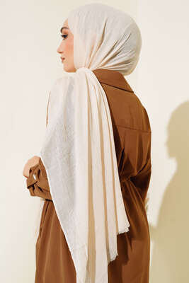 Organik Bambu Kraş Şal Bej -99 - Düz Şal