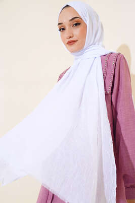 Organik Bambu Kraş Şal Beyaz -5 - Düz Şal