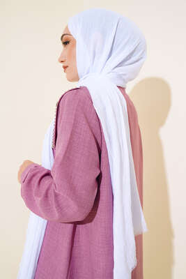 Organik Bambu Kraş Şal Beyaz -5 - Düz Şal