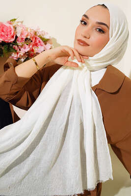 Organik Bambu Kraş Şal Ekru -32 - Düz Şal