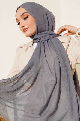 Organik Bambu Kraş Şal Füme -178 - Düz Şal