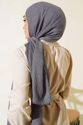 Organik Bambu Kraş Şal Füme -178 - Düz Şal