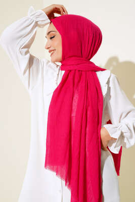 Organik Bambu Kraş Şal Fuşya -79 - Düz Şal