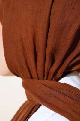 Organik Bambu Kraş Şal Kahve -11 - Düz Şal