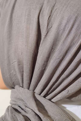 Organik Bambu Kraş Şal Kayrak Gri -44 - Başörtüsü