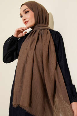 Organik Bambu Kraş Şal Koyu Vizon 