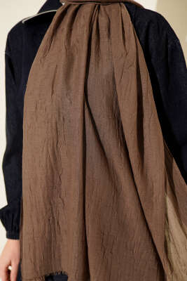 Organik Bambu Kraş Şal Koyu Vizon - Başörtüsü