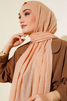 Organik Bambu Kraş Şal Latte -136 - Başörtüsü
