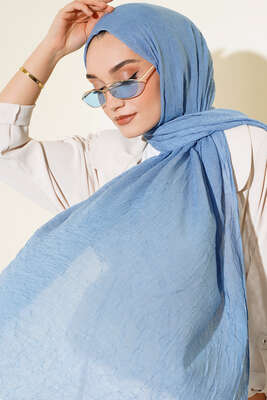 Organik Bambu Kraş Şal Mavi -149 