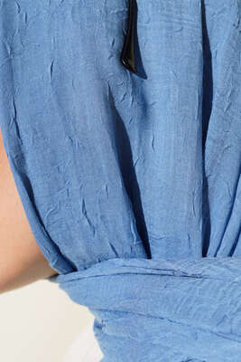 Organik Bambu Kraş Şal Mavi -149 - Başörtüsü