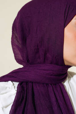 Organik Bambu Kraş Şal Mürdüm -33 - Başörtüsü