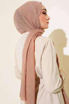 Organik Bambu Kraş Şal Şeftali -130 - Düz Şal