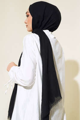 Organik Bambu Kraş Şal Siyah -2 - Düz Şal