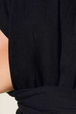 Organik Bambu Kraş Şal Siyah -2 - Düz Şal