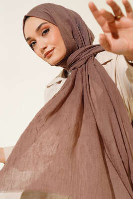 Organik Bambu Kraş Şal Soft Kahve -27 