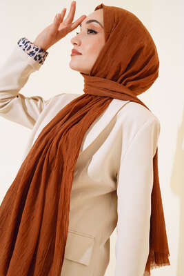 Organik Bambu Kraş Şal Toprak -51 - Düz Şal