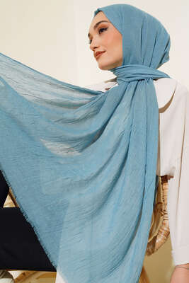 Organik Bambu Kraş Şal Turkuaz -158 