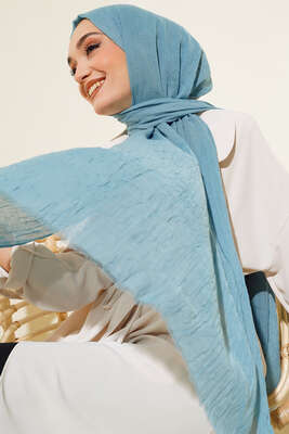 Organik Bambu Kraş Şal Turkuaz -158 - Düz Şal
