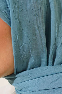 Organik Bambu Kraş Şal Turkuaz -158 - Düz Şal