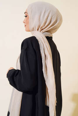 Organik Bambu Kraş Şal Vanilya -67 - Düz Şal