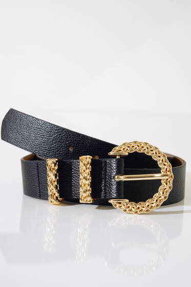 Örgü Desen Kemer Siyah - Deri Kemer