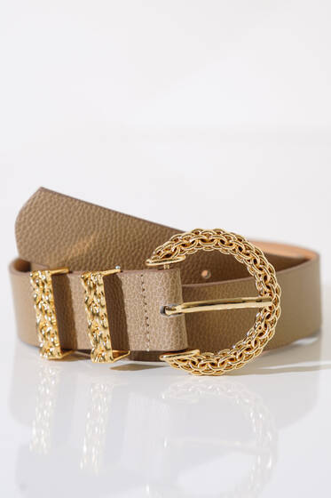 Örgü Desen Kemer Vizon - Deri Kemer